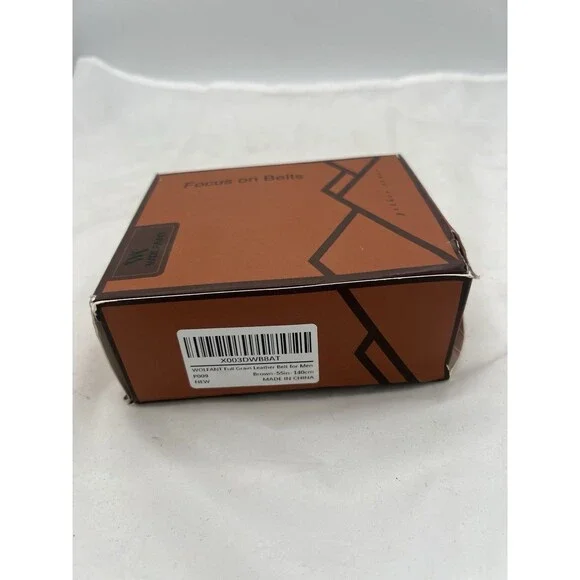 WOLFANT Men’s Brown Full Grain Italian Leather Belt 55” XL New In Box - Picture 14 of 14